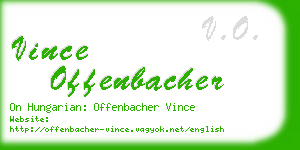 vince offenbacher business card